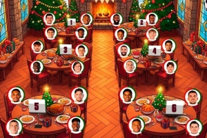 皇马官方社媒晒趣味图片：圣诞大餐你选择与哪些球员同桌？